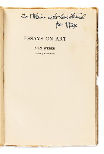 WEBER, MAX. Essays on Art.